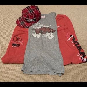 Pink University Arkansas Collegiate outfit